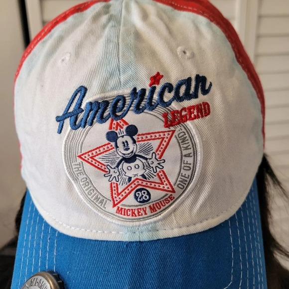 Disney Parks Mickey Mouse Baseball Hat Bottle Opener‎ Adjustable Americana Cap - Picture 2 of 11